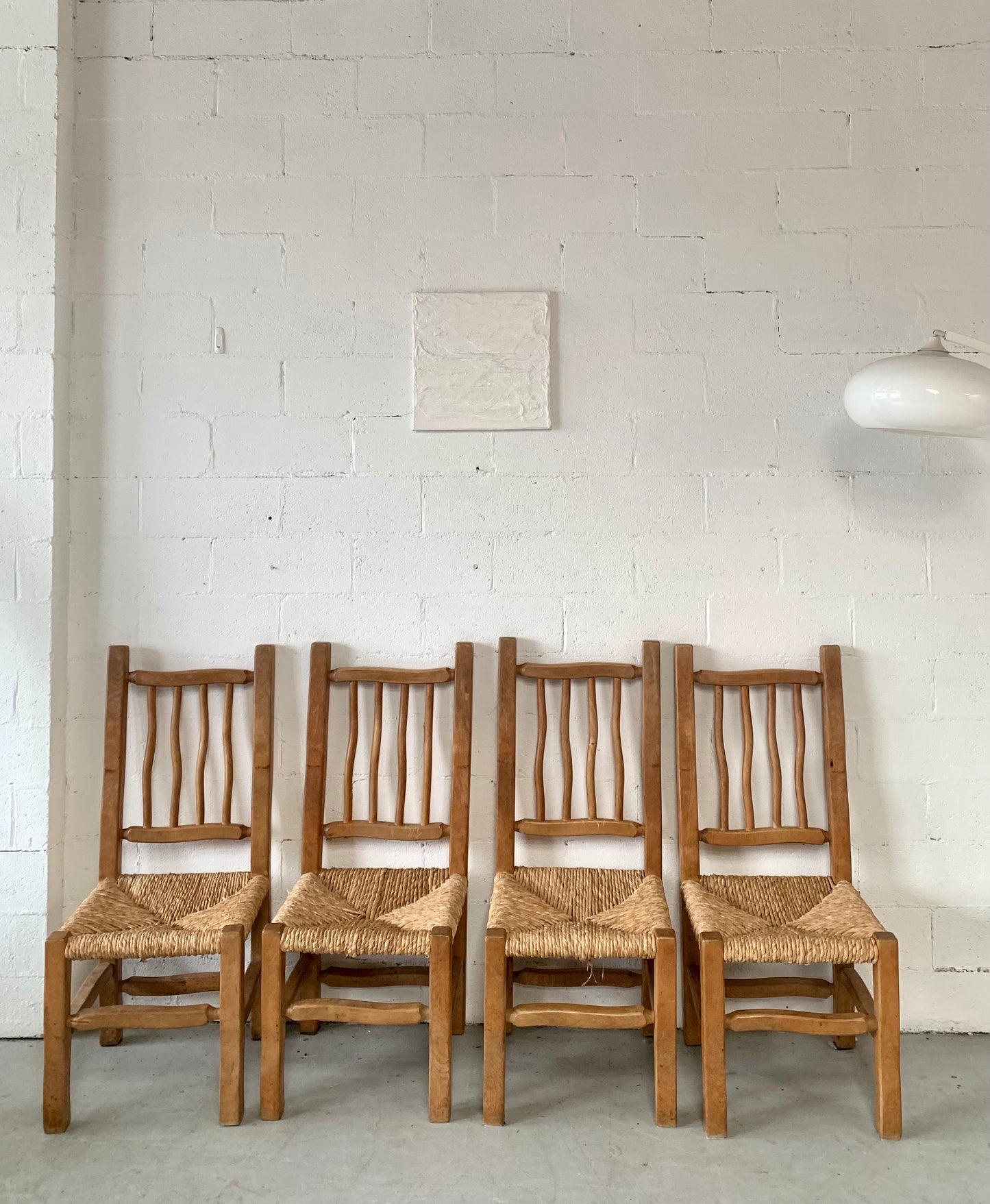 Four Wiggly Handmade Dining Chairs (Set)
