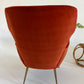 Vintage Italian Paprika Velvet Armchair