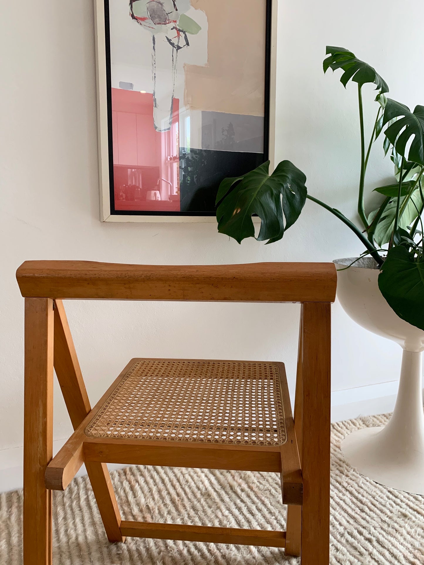 Original 1960’s Aldo Jacober and Pierangela d’Aniello “Trieste” Rattan Folding Chair