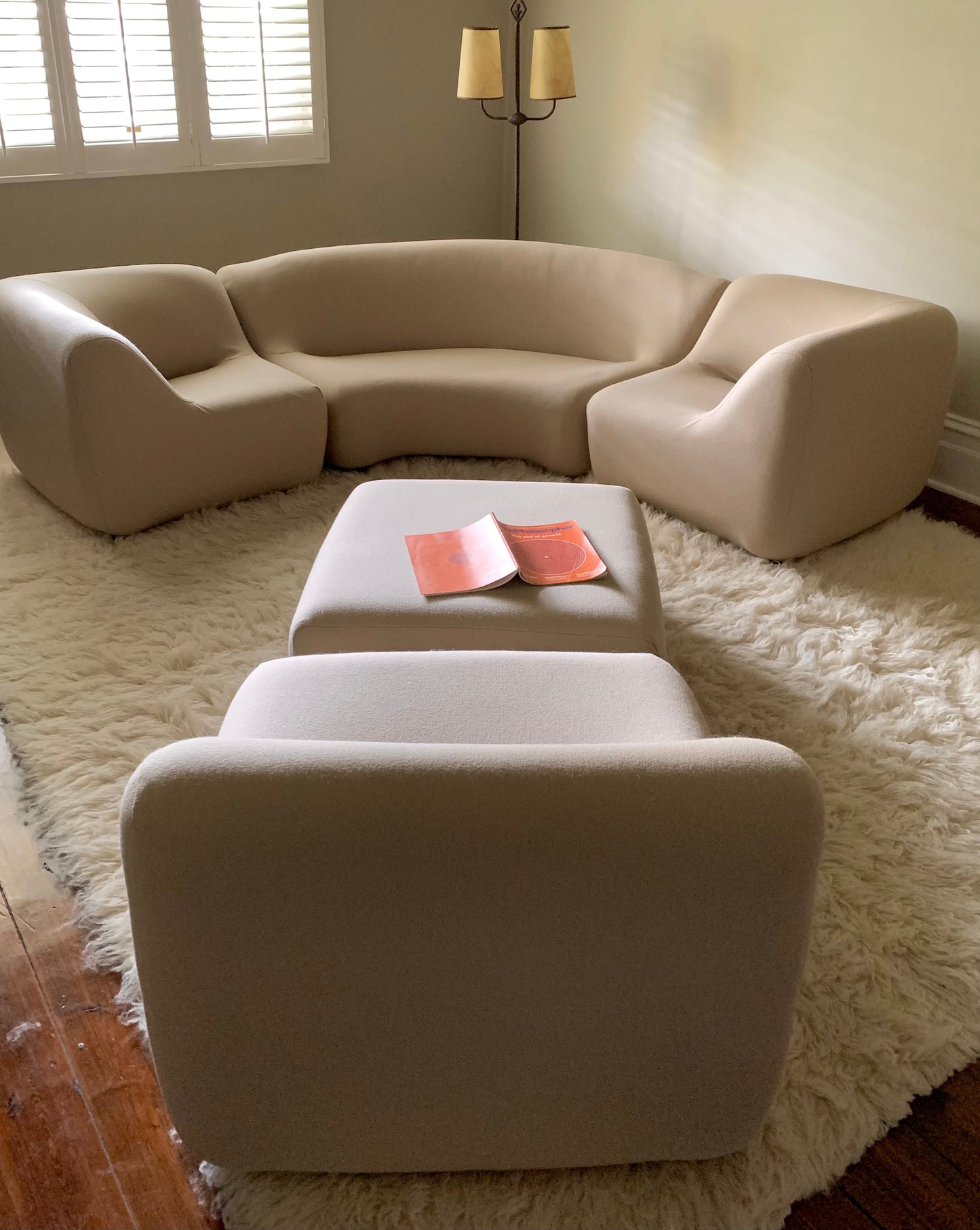 Featherston Numero VII Modular Sofa Reupholstered in Soft Wool