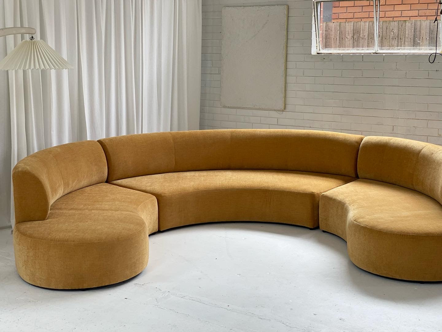 Bespoke Mustard Curvy Modular Sofa
