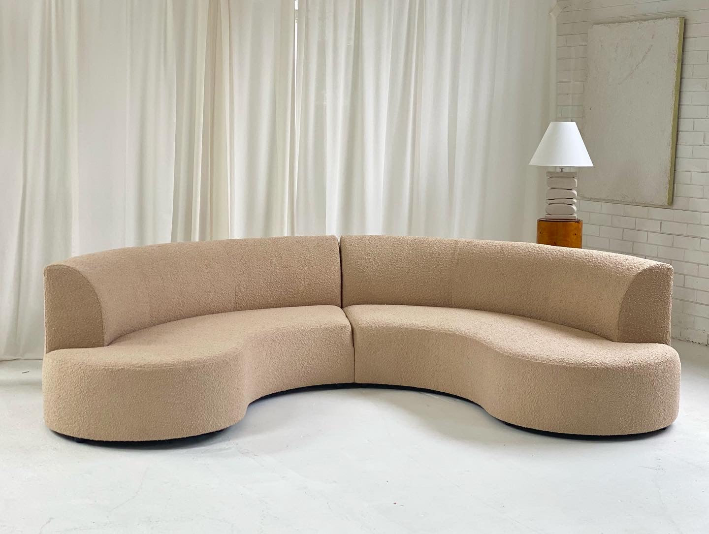 Curved Boucle Modular Sofa