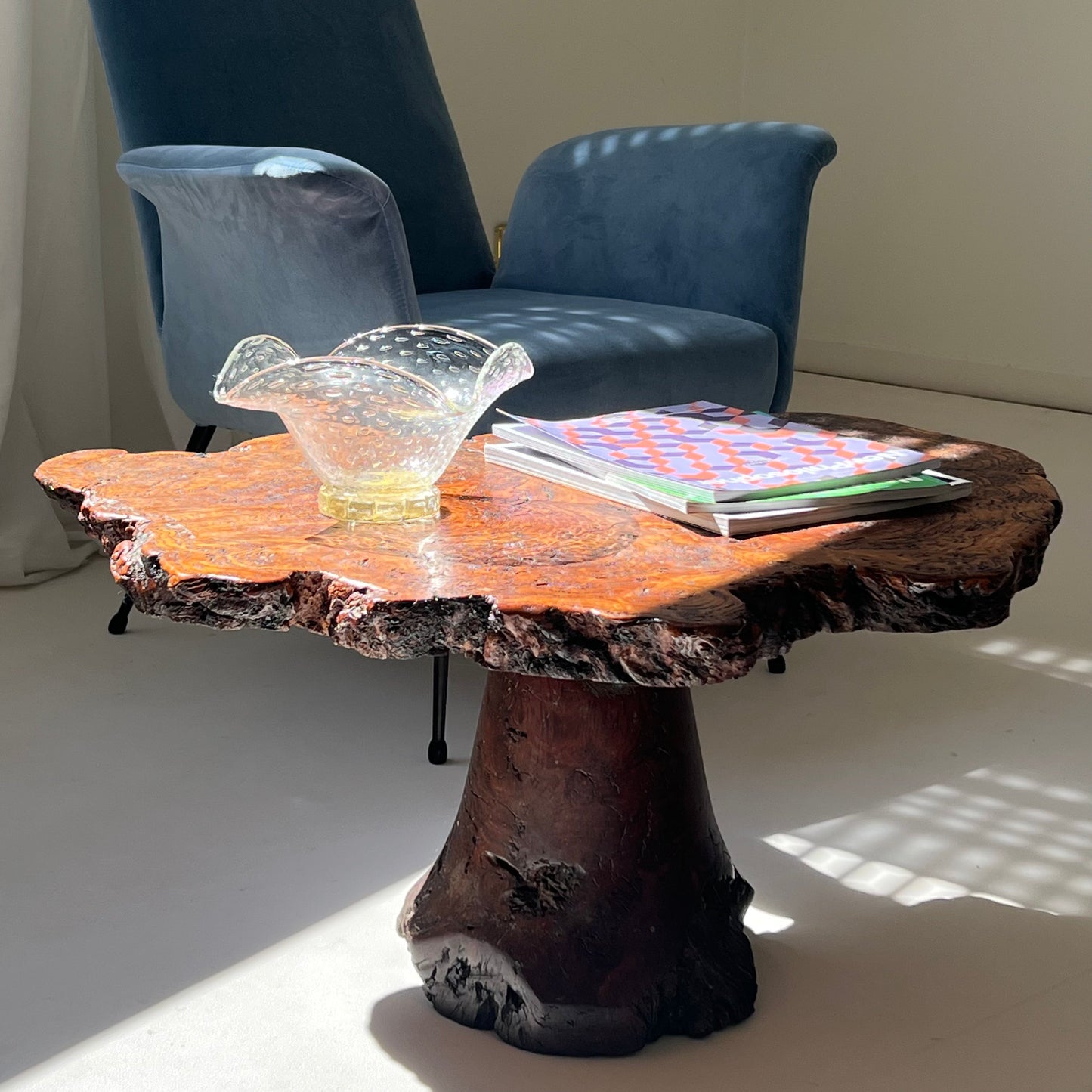 - Vintage Freeform Burl Coffee Table