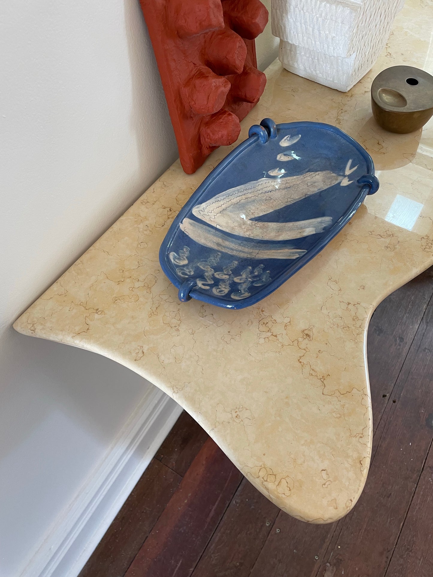 Vintage Creamy Pink Stone Console