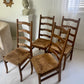 - Set of Eight Oak & Cord Dining Chairs