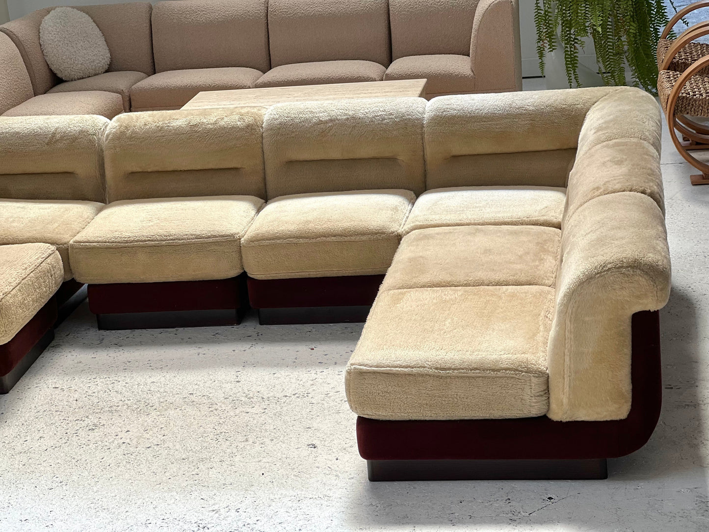 - Vintage VandeRoza Furry Five Piece Modular Sofa - One Set Available