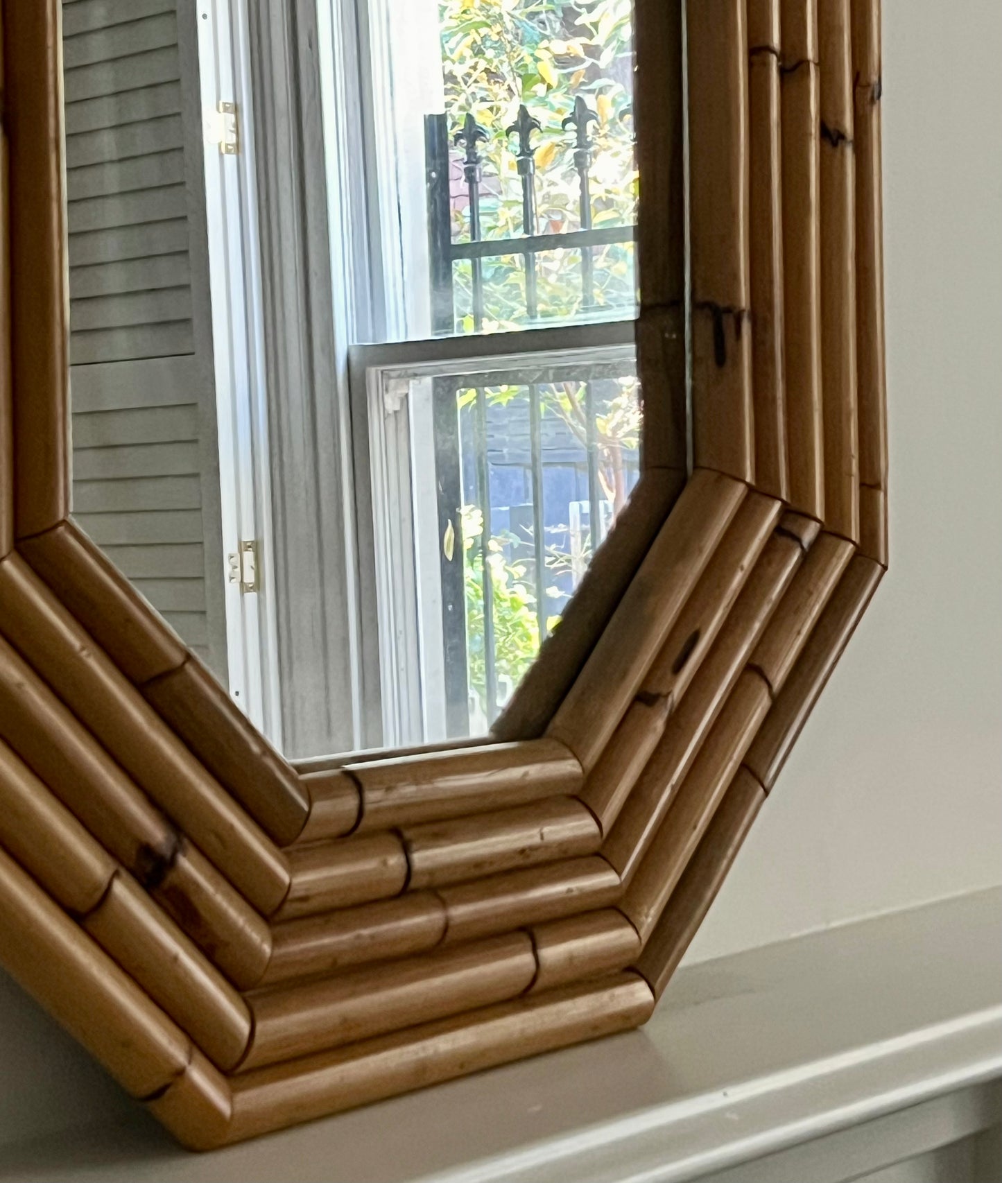 - Large Vintage Bamboo Mirror