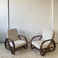 Classic Cane Pretzel Chair in Boucle - Two Available
