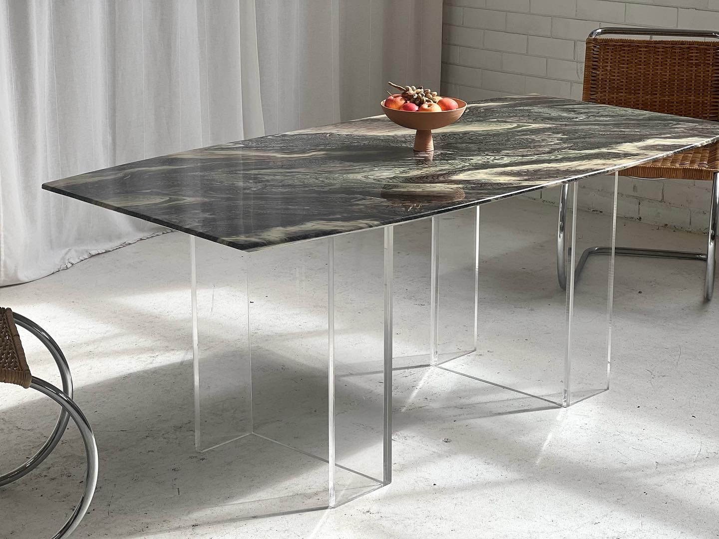 Custom Lucite Marbled Table