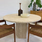 Vintage Unfilled Travertine Dining Table