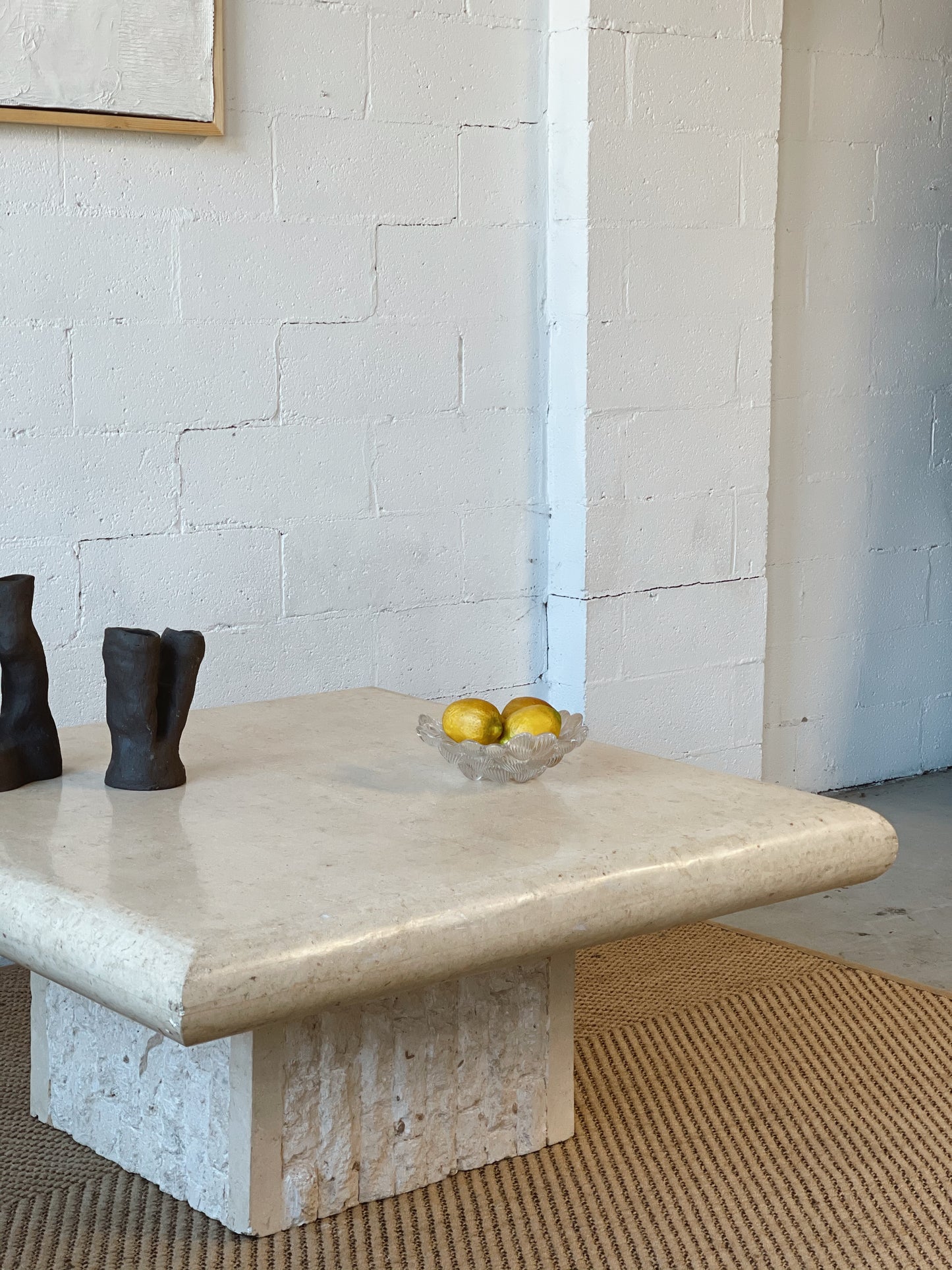 Square Fossil Stone Coffee Table