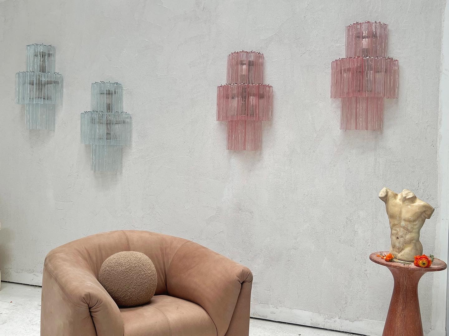 Murano Sconce - Venini TRONCHI PINK - One Available