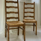 - Set of Eight Oak & Cord Dining Chairs