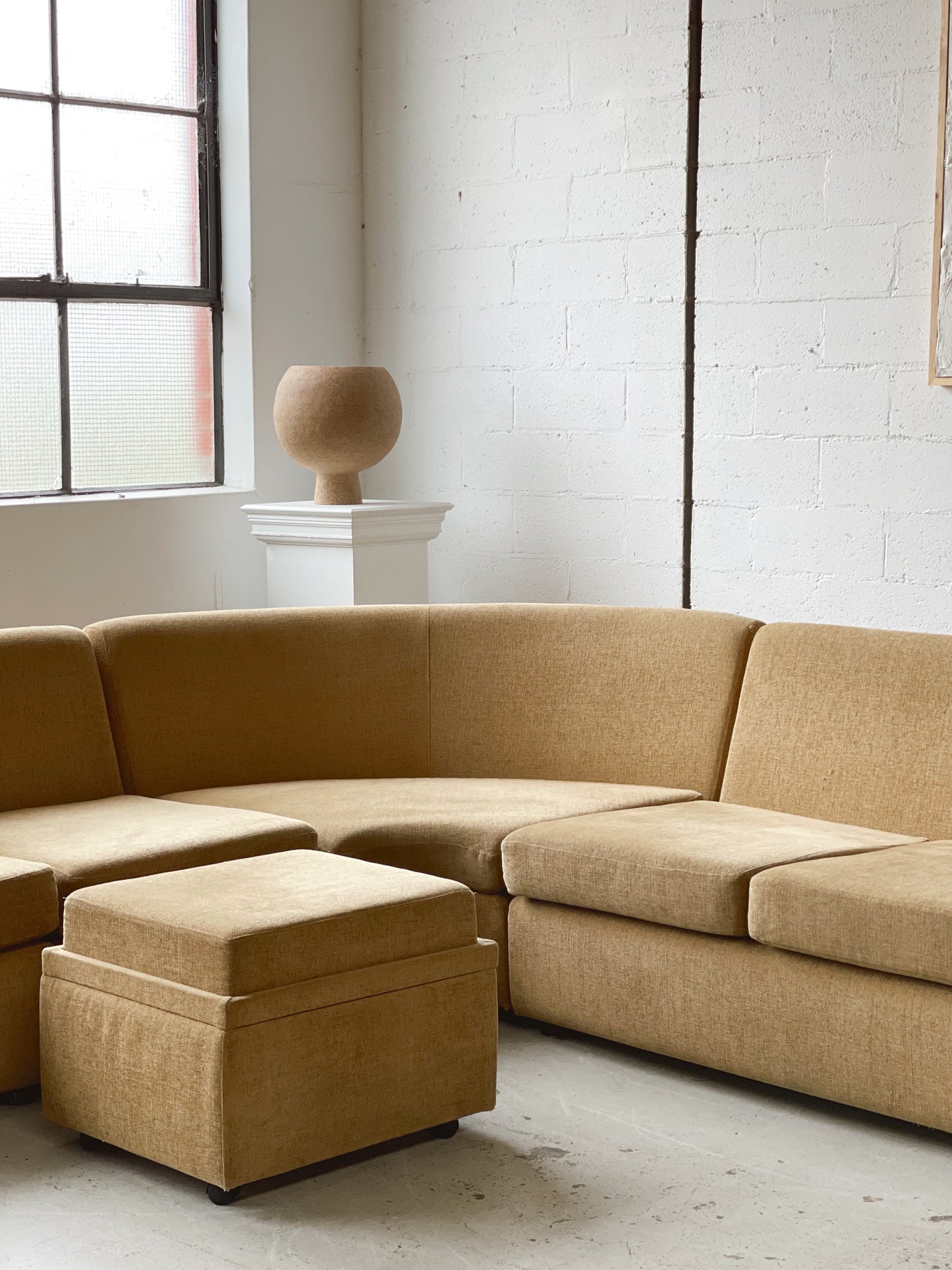 Curved Modular Sofa with Ottoman