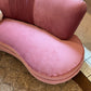 Sculptural Pink Velvet Sofa