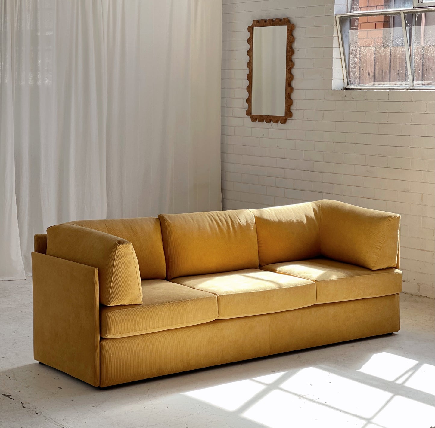 Yellow Corduroy Vintage Sofa