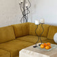 Large Yellow Velvet Vintage Modular Sofa