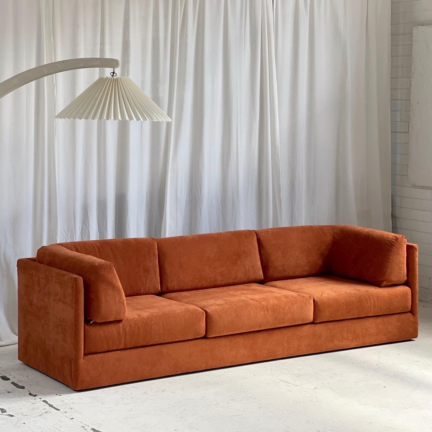 Rust Corduroy Vintage Modular Sofa
