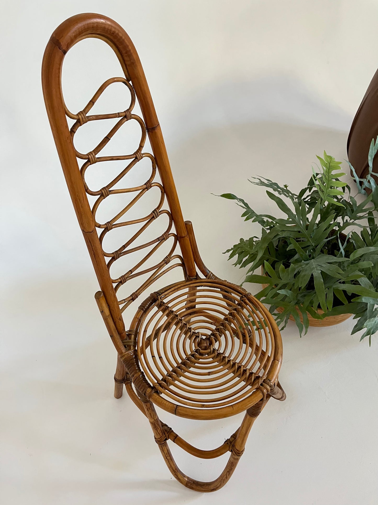 Vintage Italian Bamboo High Back Chair Curated Spaces