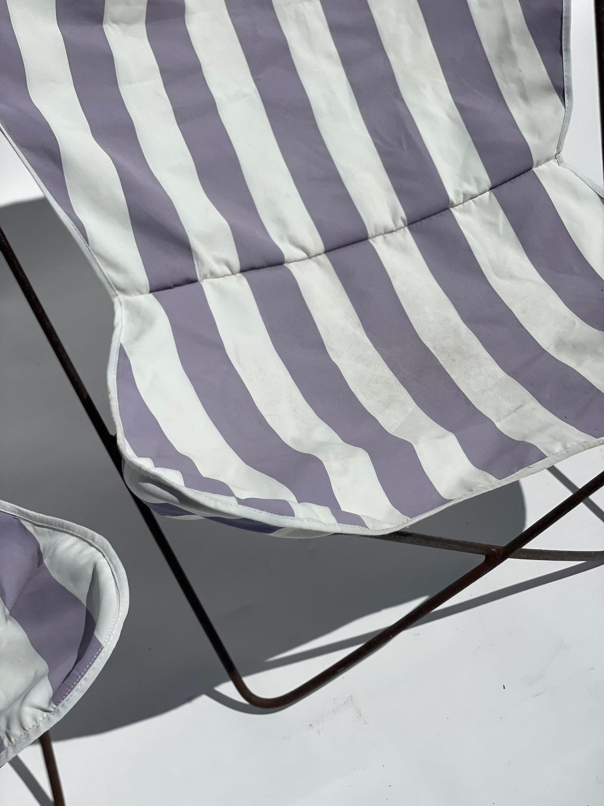 Striped Butterfly Chairs - Two Available