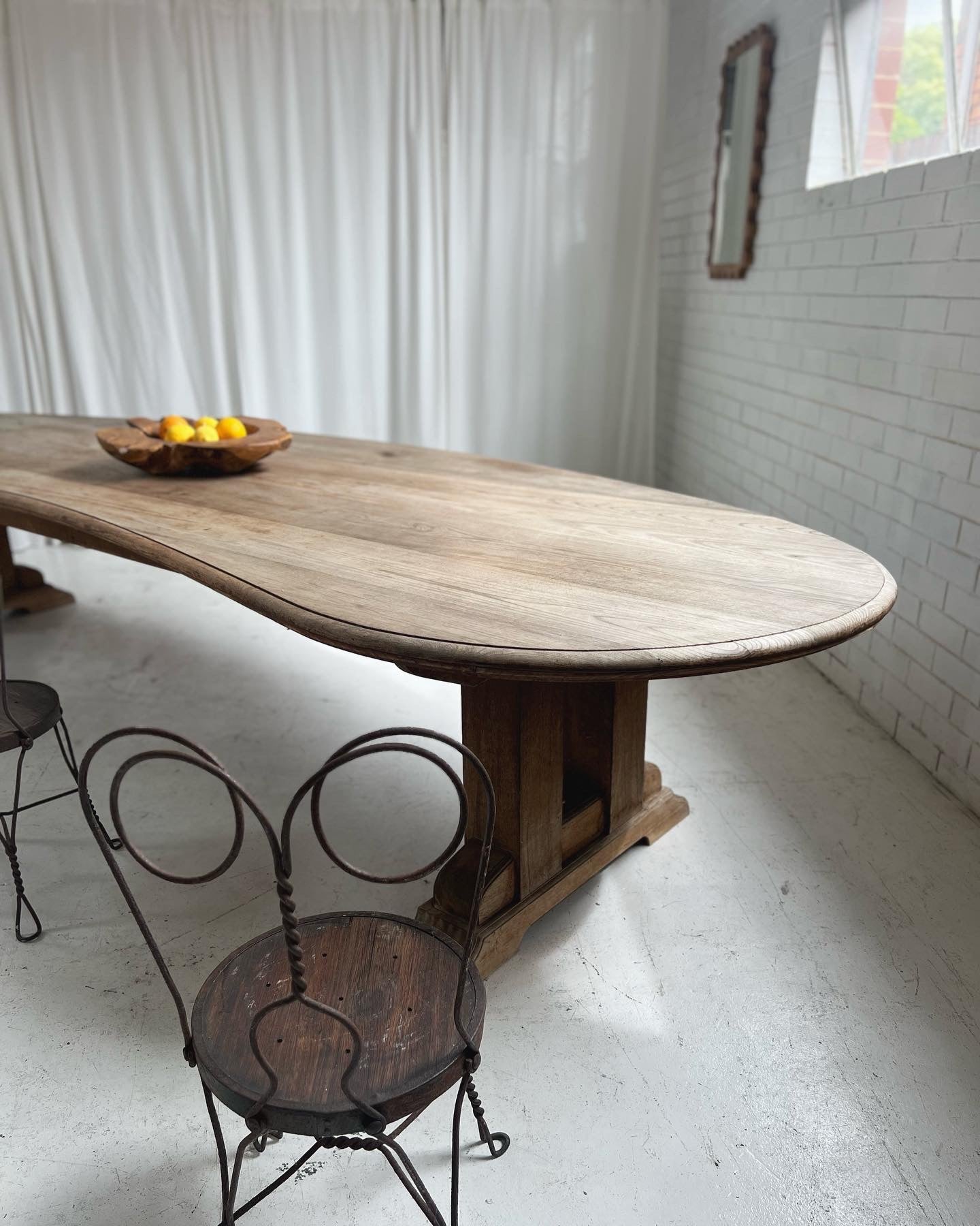 Custom Large Wooden Curved Table