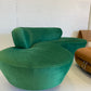 Stunning Green Curved Velvet Sofa