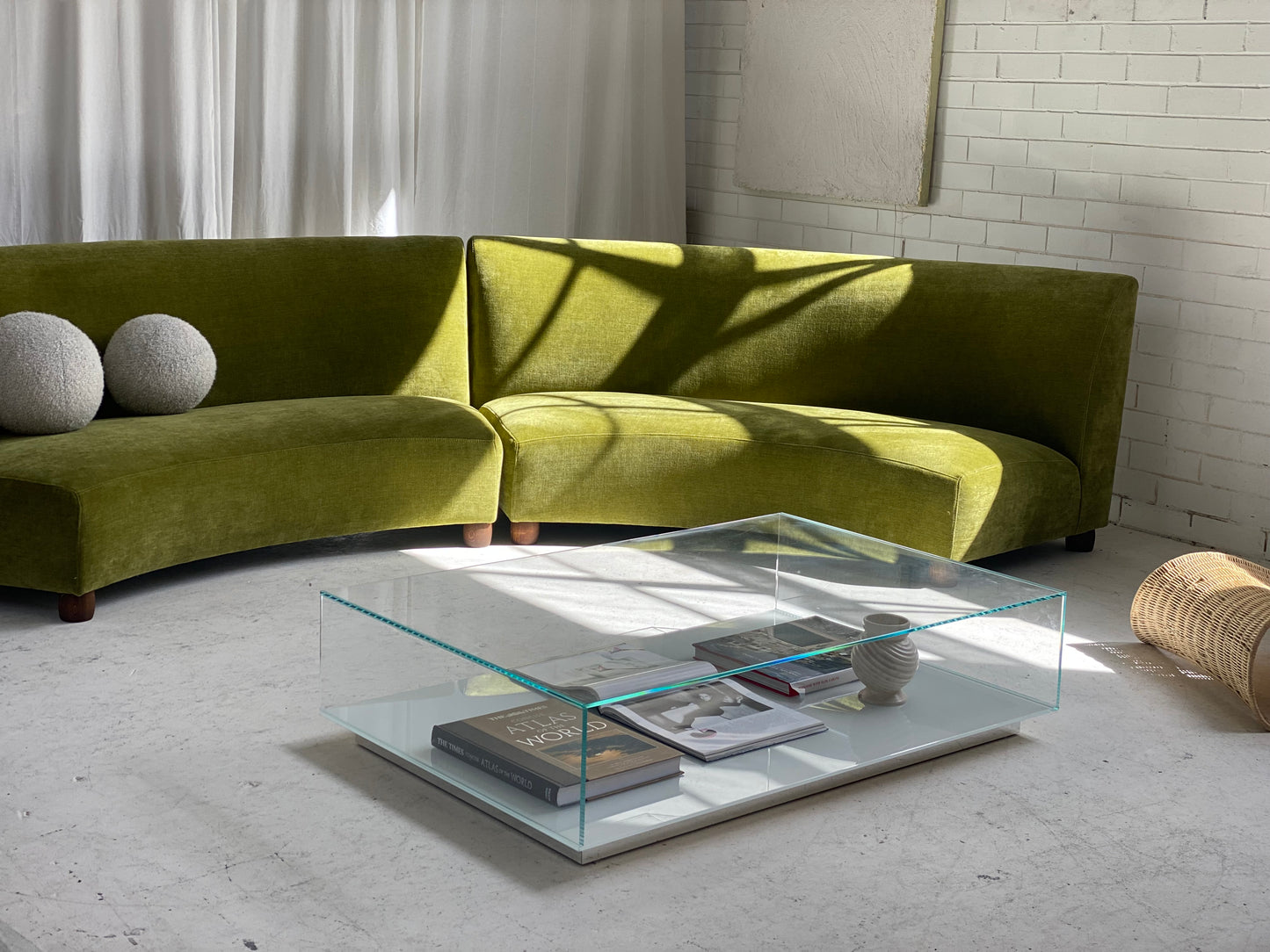 Bespoke Olive Curved Modular Sofa