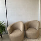 Vladimir Kagan-Style Swivel Chair in Wool Boucle - Two Available