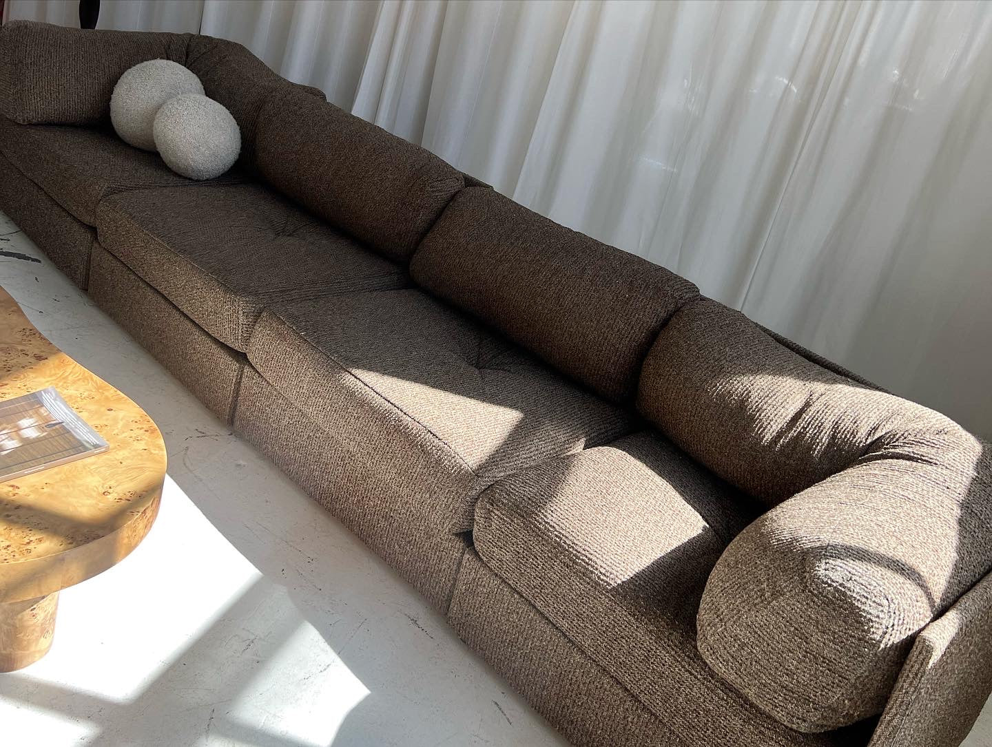 - Vintage Brown Tweed Playpen Modular Sofa