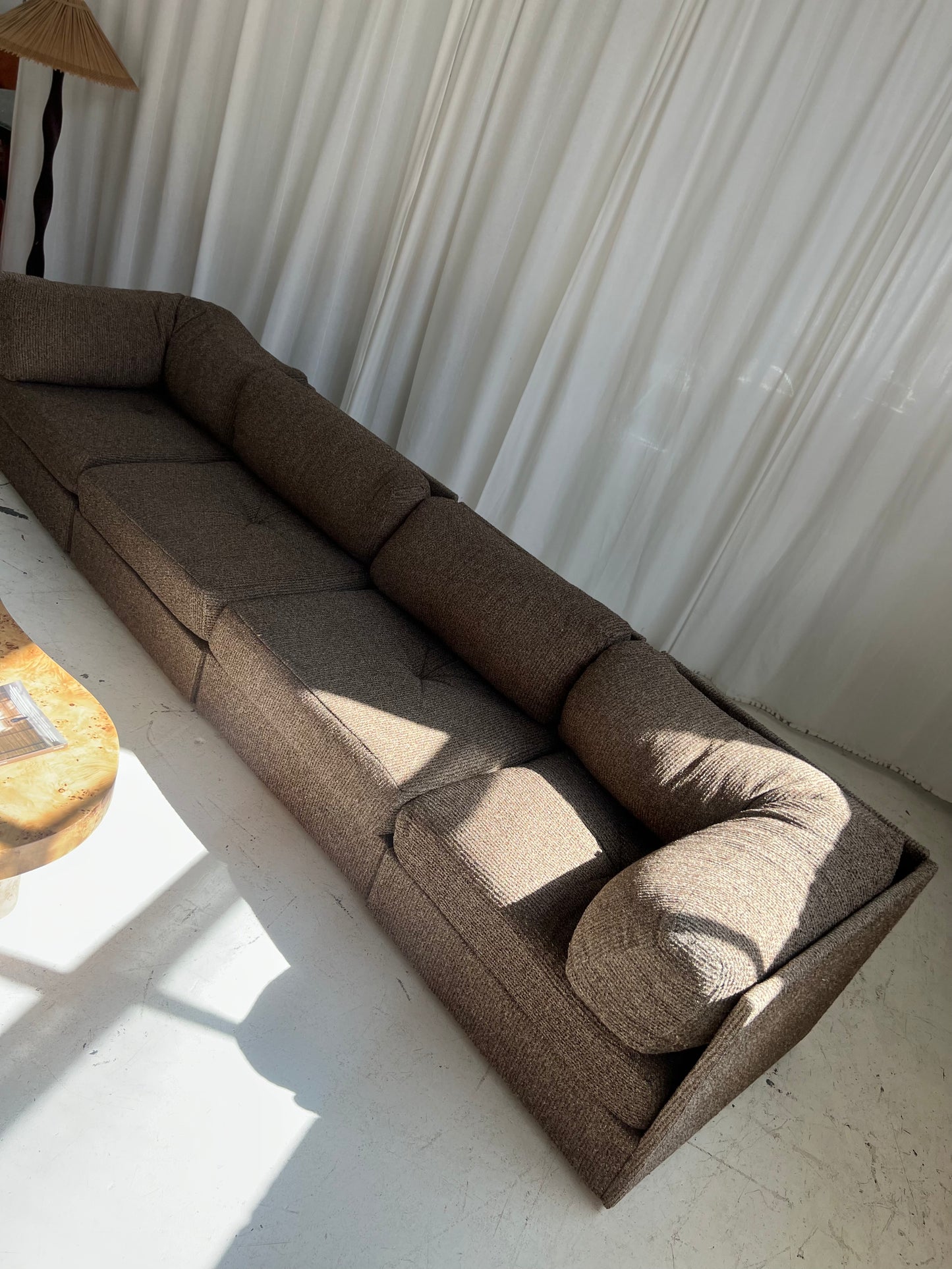 - Vintage Brown Tweed Playpen Modular Sofa