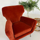 Vintage Italian Paprika Velvet Armchair