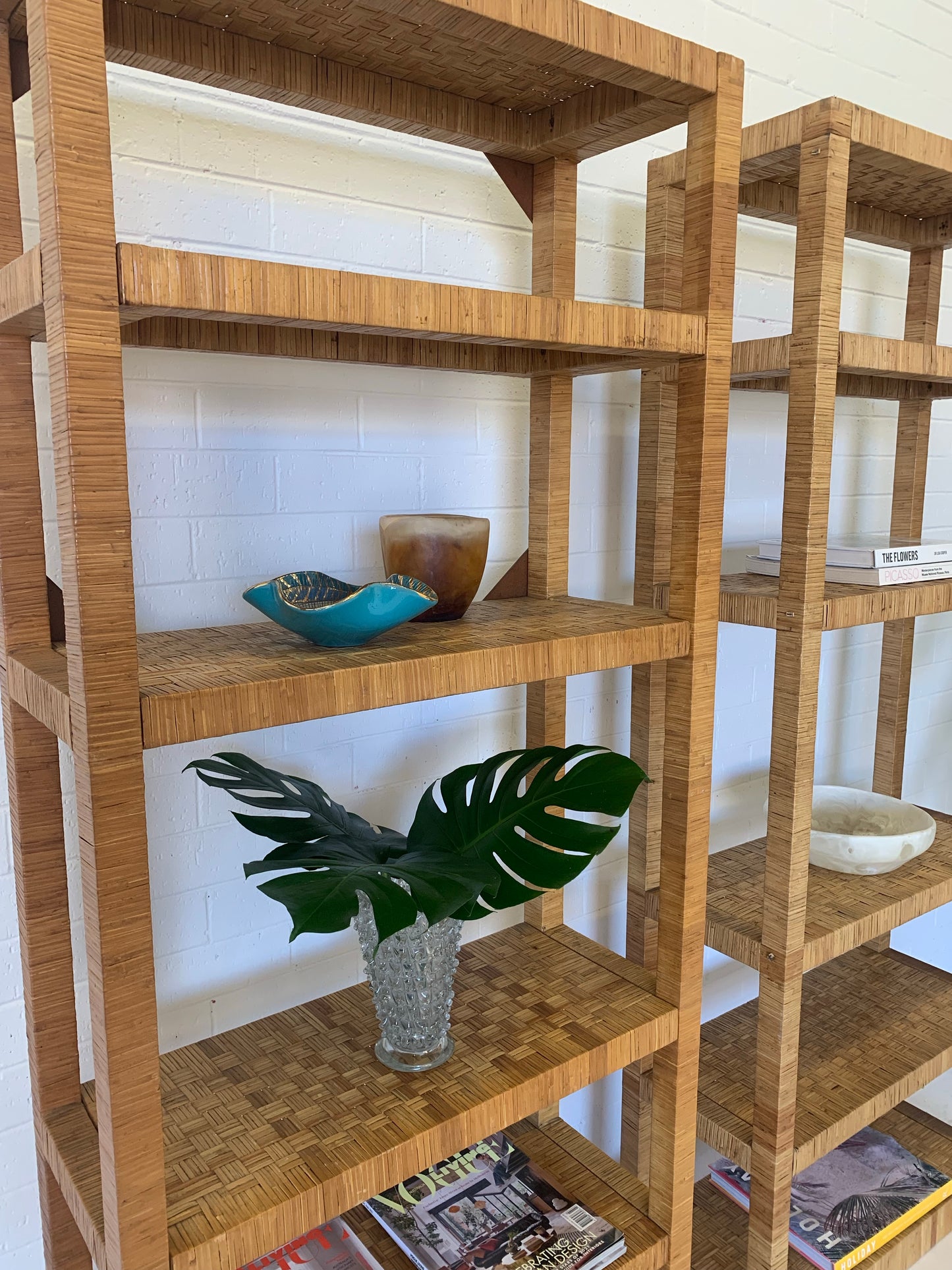 Vintage Rattan Bookshelf