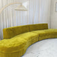 - Bespoke Chartreuse Velvet Curved Modular Sofa