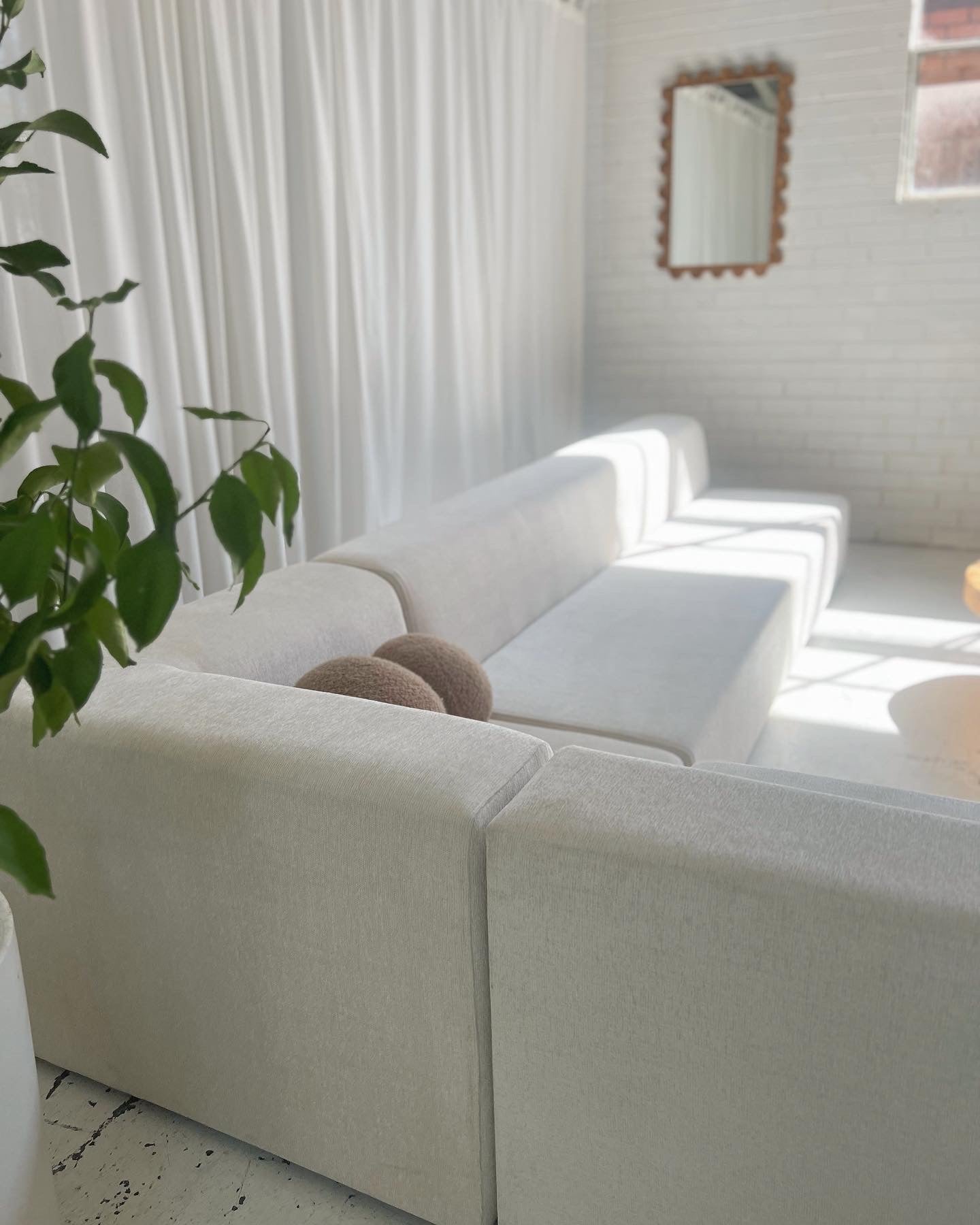 - Bespoke Large White Ivory Modular Sofa Set