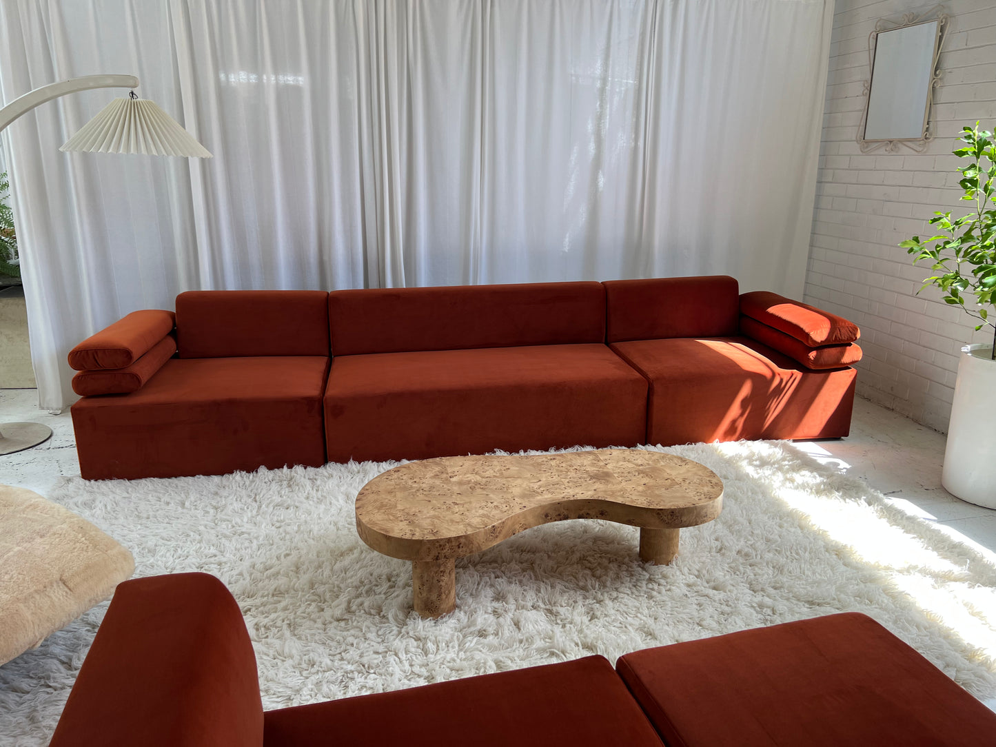 - Copper Velvet Modular Sofa Set