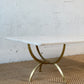 Marble Coffee Table with Brass Base