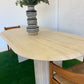 Incredible Honed Travertine Oval Dining Table
