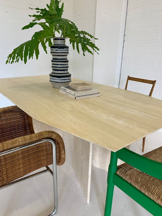 Vintage Travertine Dining Table