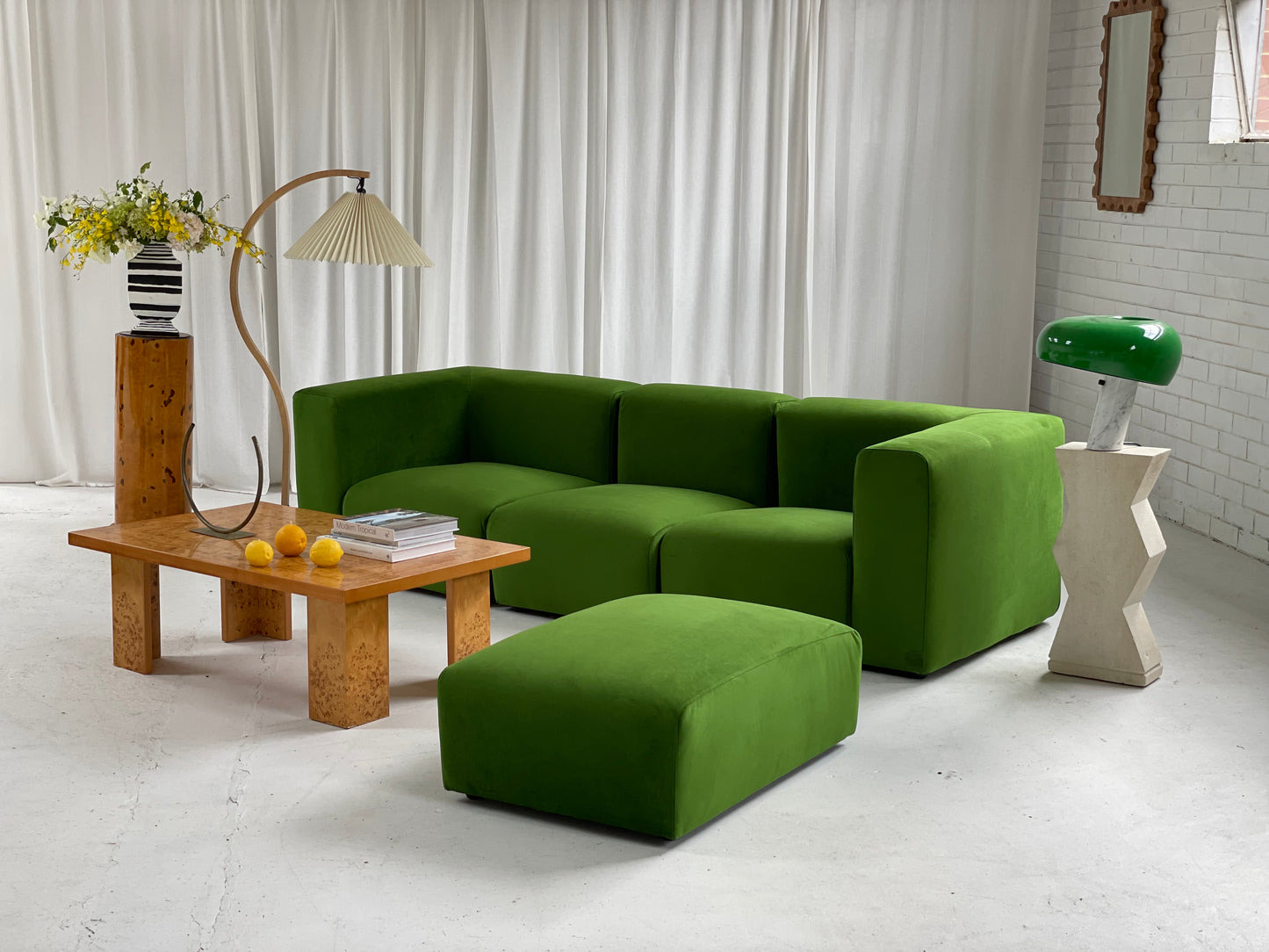 Mohair Velvet Modular Sofa