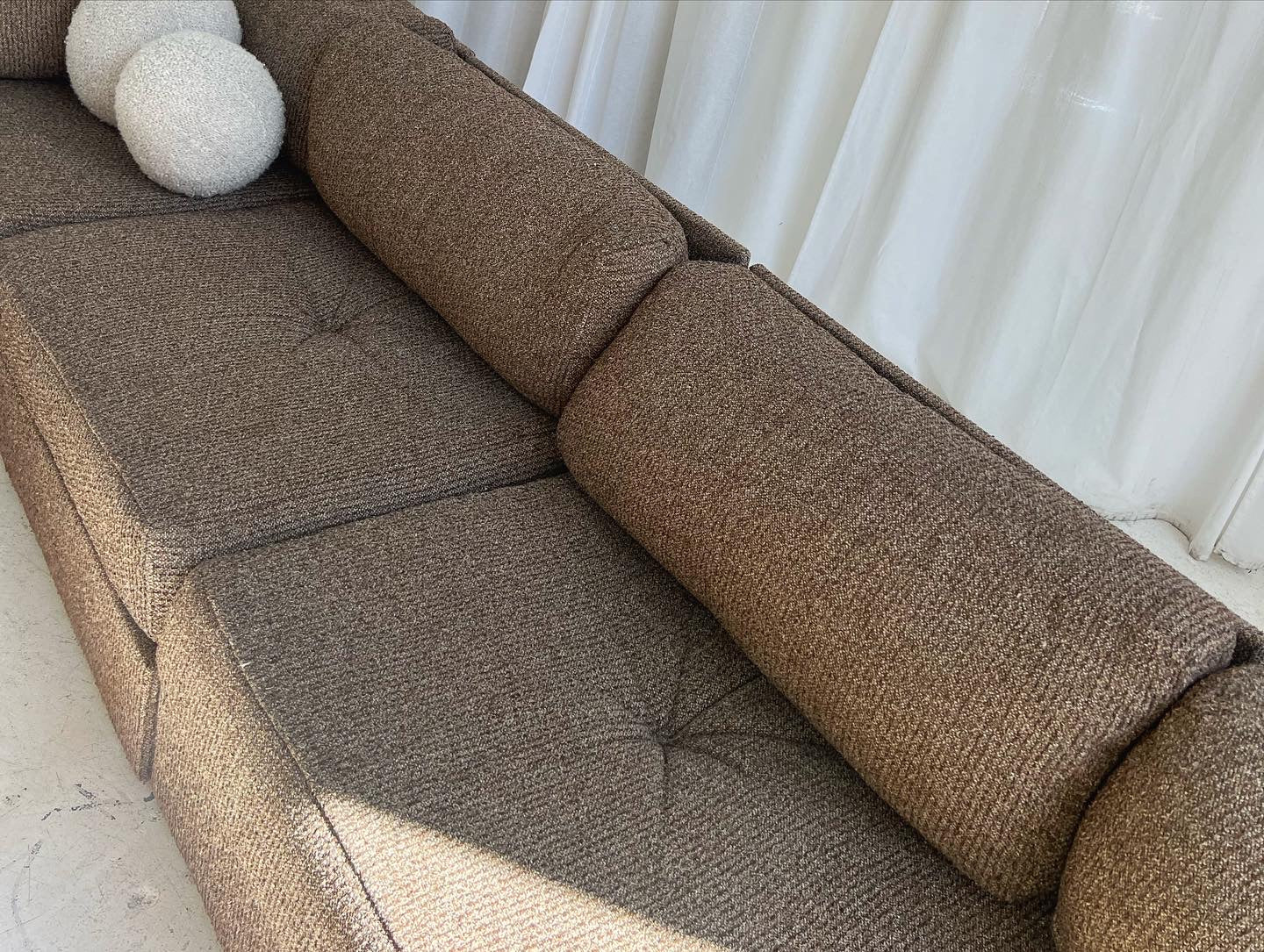 - Vintage Brown Tweed Playpen Modular Sofa