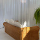 Vintage Cane and Boucle Lounge / Day Bed