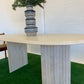 Incredible Honed Travertine Oval Dining Table