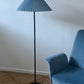 - Vintage Iron Floor Lamp with Pleated Shade