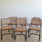 Set of Vintage Cane Cantilever Dining Chairs