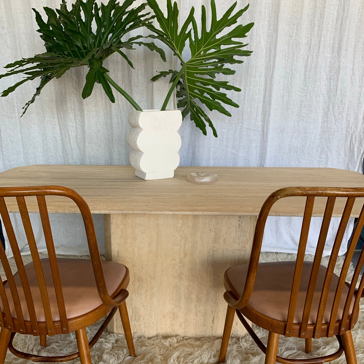 Beautiful Travertine Dining Table