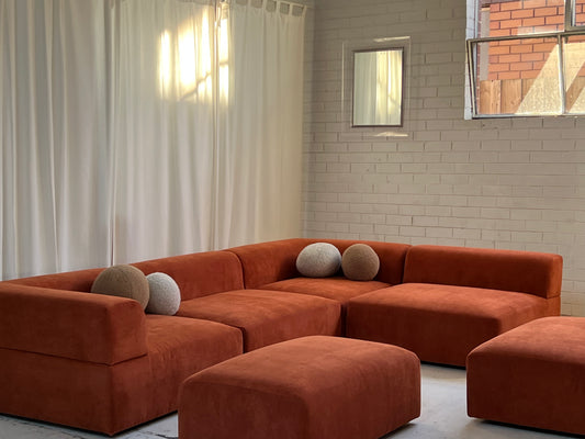 Bespoke Large Corduroy Modular Sofa Set