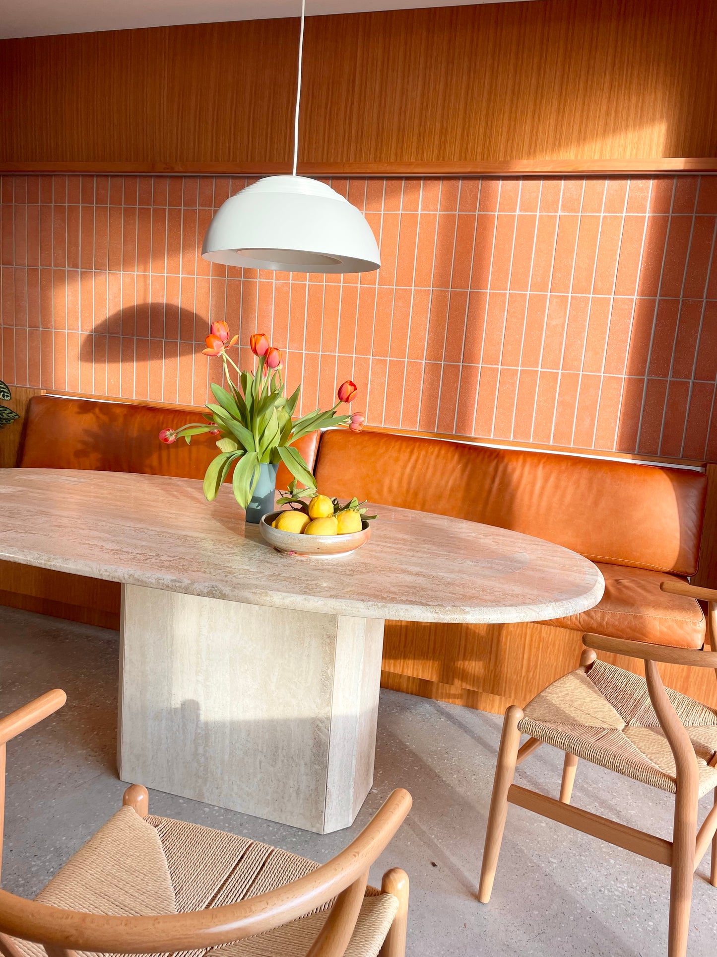 Italian Travertine Dining Table