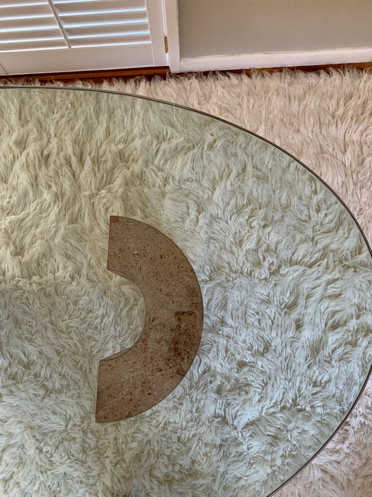 Rare Pink Travertine Table