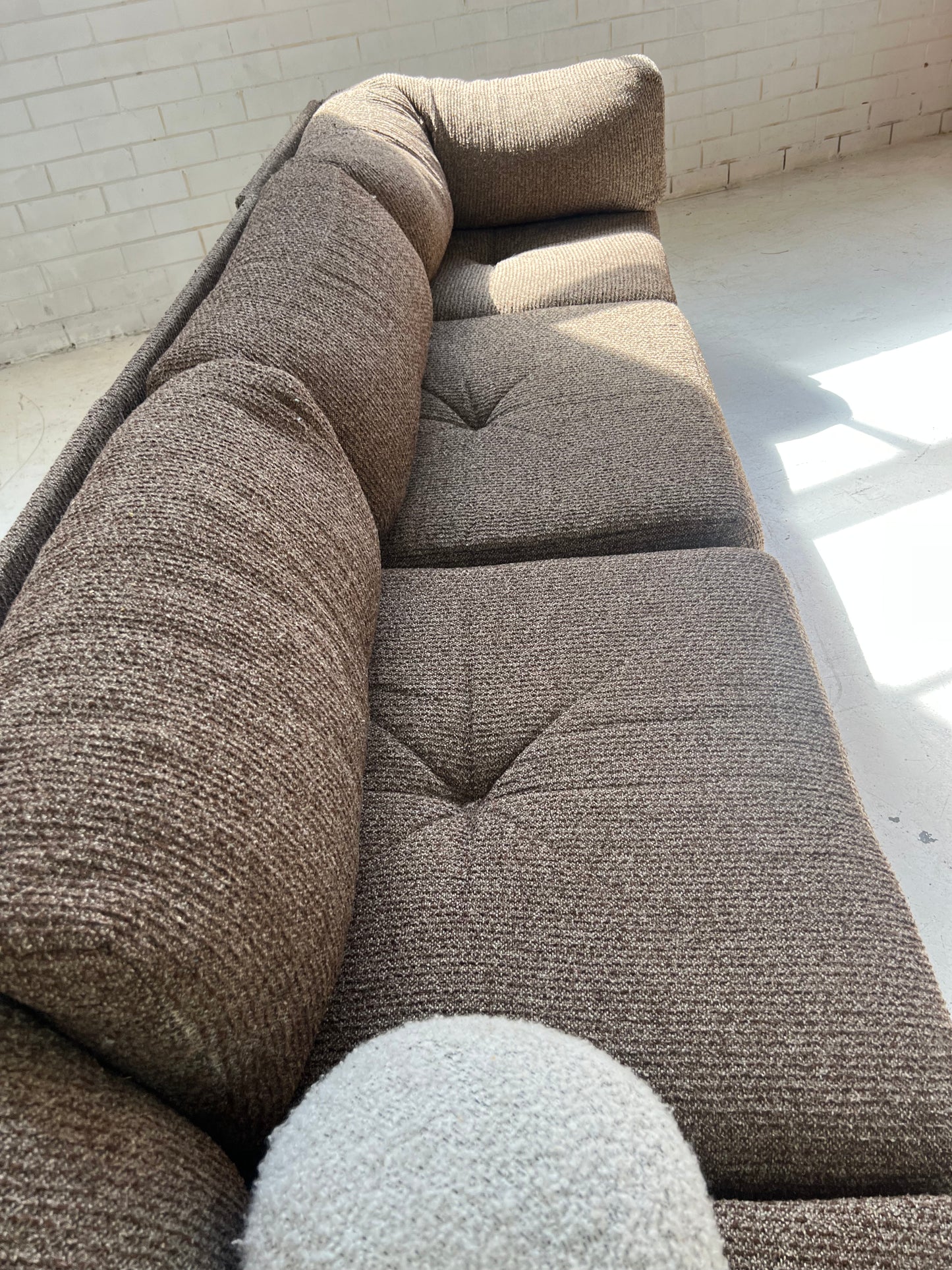 - Vintage Brown Tweed Playpen Modular Sofa