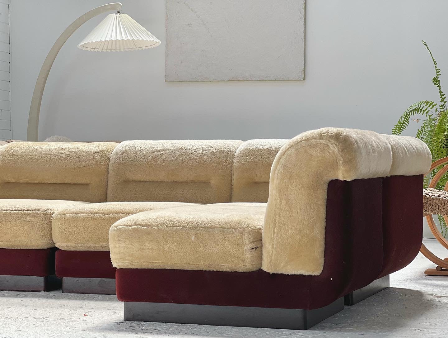 - Vintage VandeRoza Furry Five Piece Modular Sofa - One Set Available